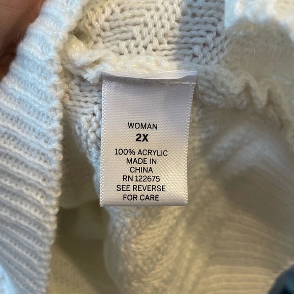 WOMENS PLUS SIZE DRESS BARN OFF WHITE TURTLENECK KNIT SWEATER SIZE 2X NEW - Picture 10 of 10